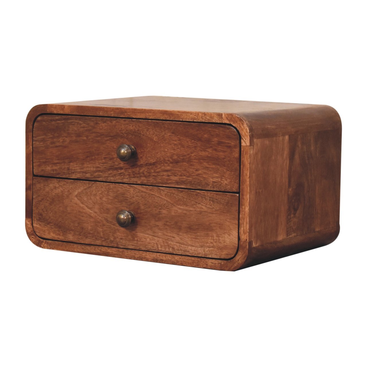 2 Drawer Floating Bedside Table - Caramel - Image 7