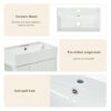 Hearth & Haven Amelia - Bathroom Vanity With Storage Cabinet, Single Ceramic Sink And Right Side Storage - White - Image 10