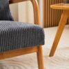 Accent Chair With Pillow Upholstered - Antique Dark Gray - Image 11
