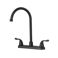 Kitchen Sink Faucet With 2 Handles, 3 Hole Installation - Matte Black