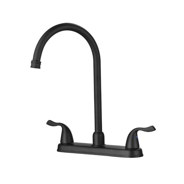 Kitchen Sink Faucet With 2 Handles, 3 Hole Installation - Matte Black