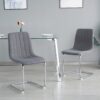 Modern Simple Light Luxury Dining Chair (Set of 4) - Dark Gray - Image 2