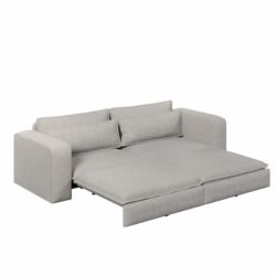 King Size Sleeper Sofa Bed, Pull Out Sofa Bed, 3 In 1 Convertible Sleeper Sofa, 3 Seat Couch With 2 Lumbar Pillows For Living Room - Light Gray