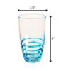 Leading Ware Swirl Acrylic Glasses Drinking (Set of 4), 20Oz, Bpa Free, Durable Plastic - Blue - Image 3
