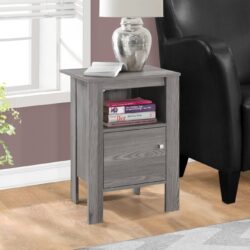 Accent Nightstands, Storage, Transitional - Gray