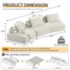 Light Oversized Modular Sectional Sofa Set - Beige - Image 3