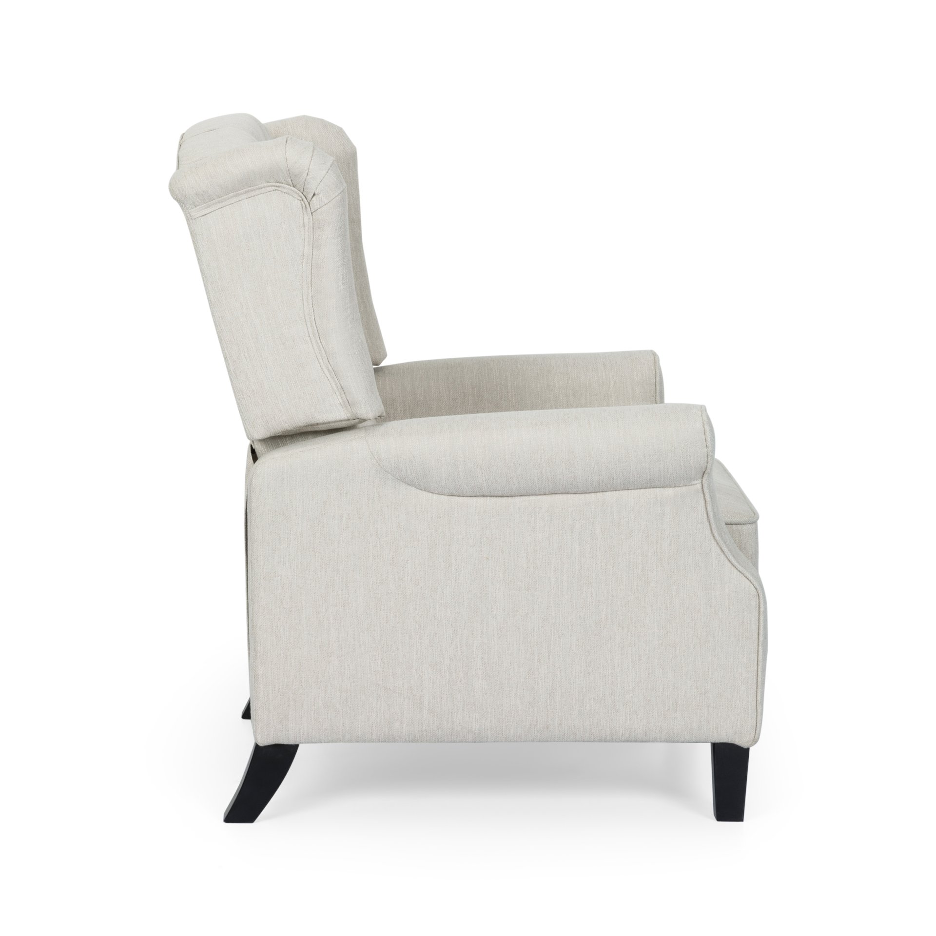 Contemporary Tufted Fabric Push Back Recliner - Beige - Image 10