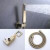 Luxury, 12" Ceiling Mount Shower System With Rain Mixer And Handheld Shower, Stainless Steel - Brushed Gold - Image 4