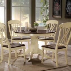 Dylan - 5 Pieces Dining Room Set - Cream / Oak