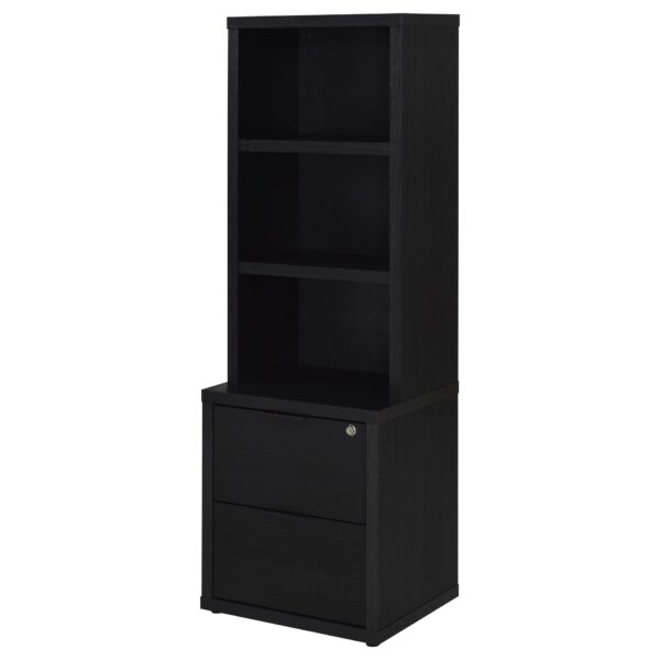 Multifunctional Bookcase With 3 Open Shelves And Secure Locking Mechanism - Black