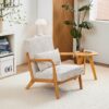 Accent Chair & Pillow Upholstered Arm Chair - Beige - Image 4