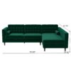 Christian - Sectional Sofa Right Facing - Green - Image 14