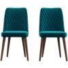 Katie - Mid-Century Modern Dining Chair (Set of 2) - Blue - Image 4