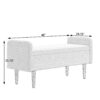 Teddy Velvet Storage Stool With Storage Space Rubber Wood Sponge Linen - Beige - Image 3
