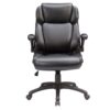 Modern Adjustable Office Chair Leather Upholstered Swivel Chair With Butterfly Mechanism Headrest - Gray - Image 7