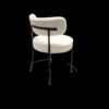 Mid Century Modern White Dining Chair (Set of 2) With Curved Backrest And Metal Legs - White / Black - Image 24