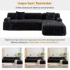 Cloud - Sectional Sofa Upholstered Couch Free Combined Sofa - Black - Image 8