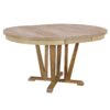 Topmax - 5 Piece Rustic Extendable Dining Table Set Round Trestle Table And 4 Cross Back Dining Chairs For Kitchen, Dining Room - Natural - Image 20