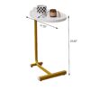 C-Shaped Side Tables (Set of 2), C Shaped End Table, Side Table For Couch And Bed, Small Side Table For Small Spaces - White / Gold - Image 3