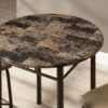 Dining Table Set Small Round 3 Pieces Set - Espresso - Image 2