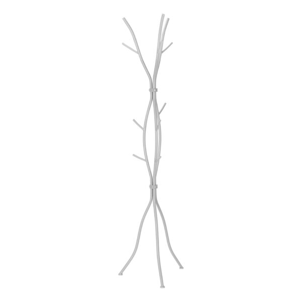 Coat Rack, Hall Tree, Free Standing, 11 Hooks, Entryway, Contemporary & Modern - Silver