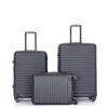 3 Piece Luggage Sets Lightweight Suitcase With Two Hooks, Spinner Wheels, Tsa Lock, (20/24/28) - Black - Image 12
