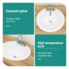 20 X 18" Modern Ceramic Oval Undermount Bathroom Sink With 3 Faucet Holes - White - Image 7