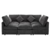 Modular U Shaped Sectional Sofa With USB Ports - Black - Image 10