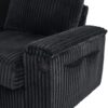 Modern 4 Seater Corduroy Sofa Couch With USB Ports And Hidden Storage - Black - Image 23
