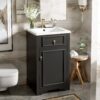 20" Bathroom Vanity With Sink, Soft Close Door, Adjustable Shelf - Black - Image 7