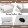 Modern Upholstered Rocker Nursery Chair Plush Seating Glider Swivel Recliner Chair - Beige - Image 4