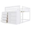 Full Over Full Bunk Bed With Storage And Shelves And Elegant Durable Design - White - Image 13