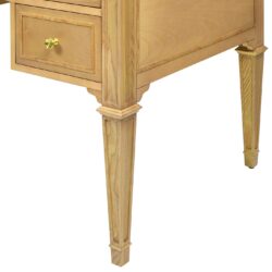 Dauphin - Gold Accent 5 Drawer Executive Desk - Natural Brown