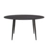 Modern Man-Made Stone Round Metal Dining Table-Position For 6 People - Black - Image 10