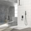 12" Ceiling Mount Shower System With Waterfall Tub Spout And Rough In Valve - Matte Black - Image 4