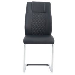 Modern Dining Chairs With Padded Seat And Metal Legs For Kitchen Living Bedroom Dining Room (Set of 4) - Black