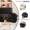 Queen Pull Out Sofa Bed, 3 In 1 Convertible Sleeper Sofa Multifunctional Velvet Loveseat Bed - Black - Image 18