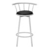 Swivel Stool Bar Height, Contemporary & Modern (Set of 2) - Silver - Image 2