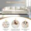 Plush Corduroy 4 Seat Sofa, Modern Comfy Upholstered Sofa Cloud Couch, Deep Seat Couches With Soft Pillows And 2 Ottomans, Convertible Sofa Lounge Chair, For Living Room, Apartment, Office - Beige - Image 20