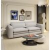 King Size Sleeper Sofa Bed, Pull Out Sofa Bed, 3 In 1 Convertible Sleeper Sofa, 3 Seat Couch With 2 Lumbar Pillows For Living Room - Light Gray - Image 5