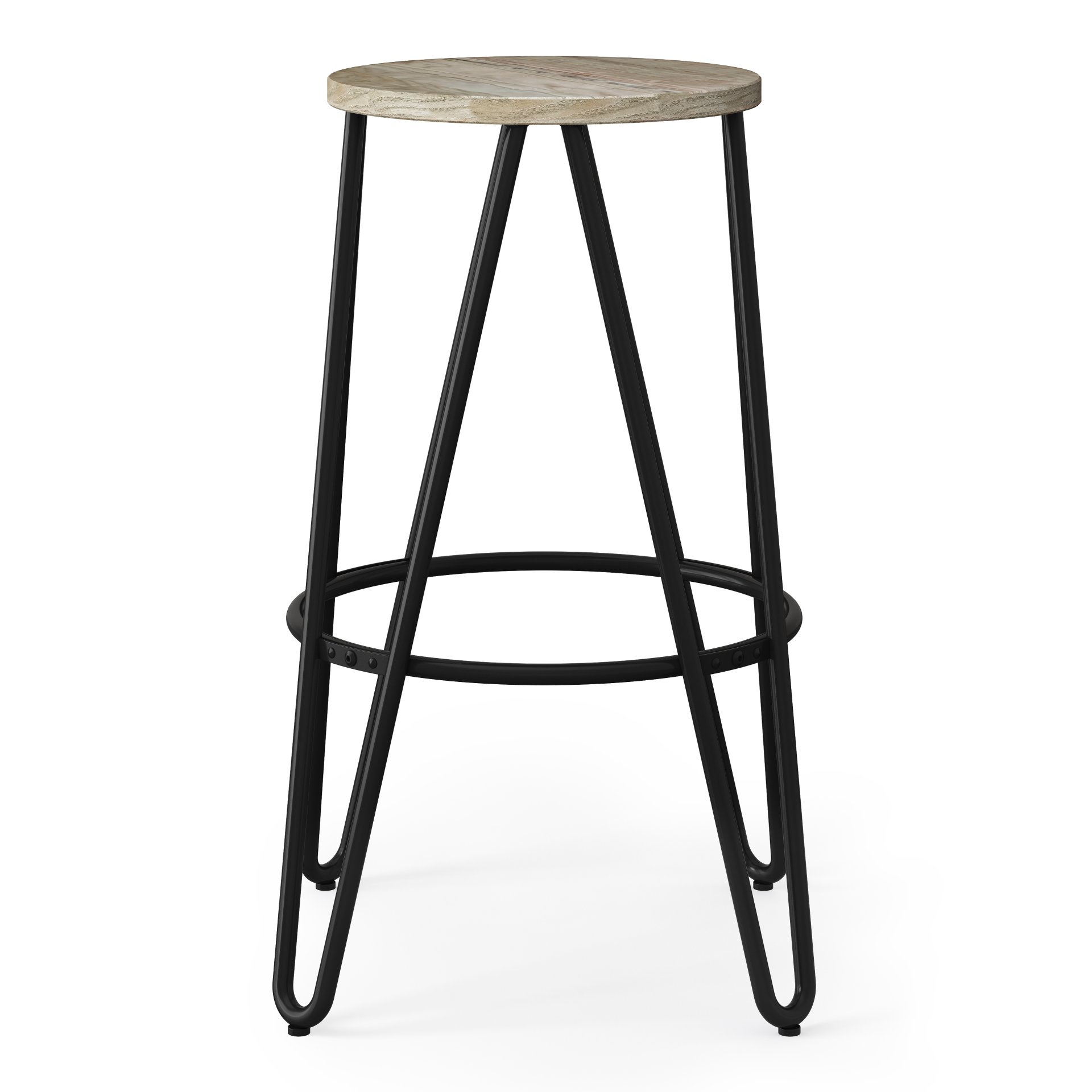 Simeon - Counter Height Stool With Wood Seat (Set of 2) - Natural / Black - Image 2
