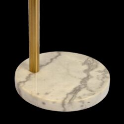 Oasis - Long Arm Gold Adjustable Floor Lamp With Round Marble Base - Gold / White Marble