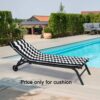 Outdoor Lounge Chairs (Set of 2), Cushion Replacement Patio Funiture Seat Cushion Chaise Lounge Cushion - Black / White - Image 2