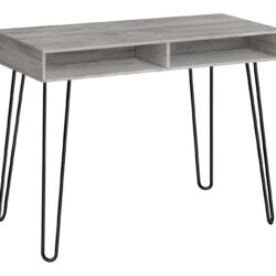 Computer Desk, Home Office, Laptop, Left, Right Set-Up, Storage Drawers, Work, Contemporary & Modern - Gray