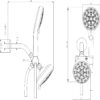 Multi Function Dual Shower Head 4.7" Rain Showerhead & 8 Function Hand Shower System - Brushed Nickel - Image 3