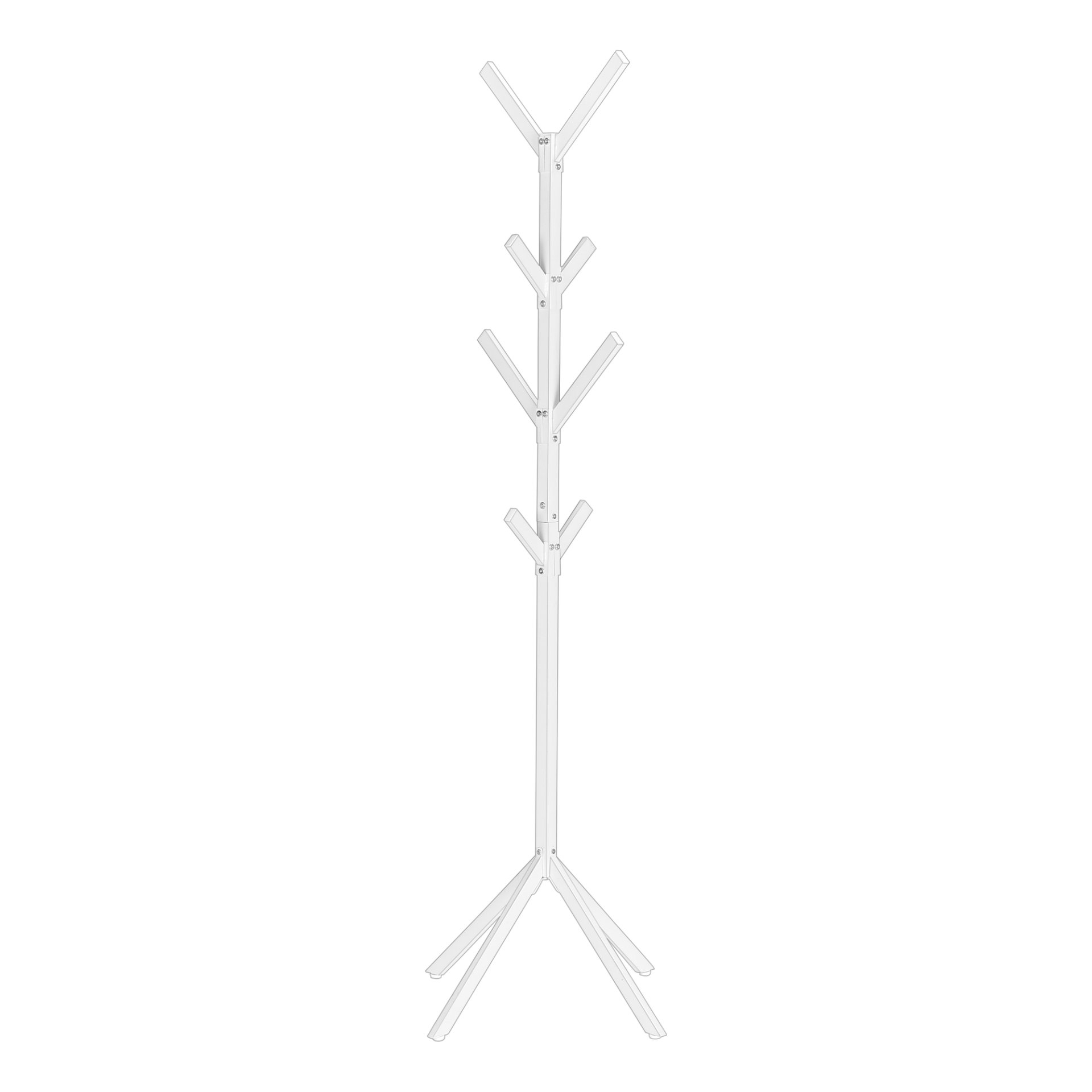 Coat Rack, Hall Tree, Free Standing, 8 Hooks, Entryway, 70"H, Contemporary & Modern - White - Image 5