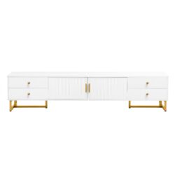 TV Stand, Entertainment Center TV Media Console Table, Modern TV Stand With Storage, TV Console Cabinet Furniture For Living Room - White