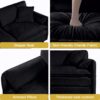 Oversized Recliner Chair With Movable Ottoman, Soft Chenille Upholstered Indoor Lounge Chair - Black - Image 6