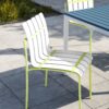 4 Piece Set Of Modern Color Block Designed Single Chairs, UV Resistant And Rust Proof - Grain Yellow / White - Image 2