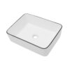 Modern European Style Ceramic Rectangular Vessel Bathroom Sink - White - Image 8